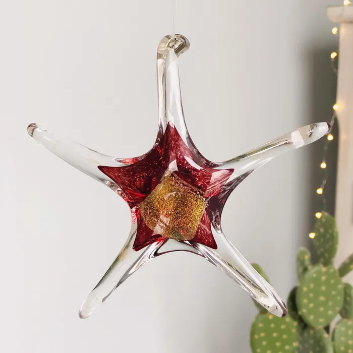 Luke Adams Glass Blowing Studio Necklaces January Birthstone Hanging Star Luke Adams Glass Blowing Studio Necklaces January Birthstone Hanging Star