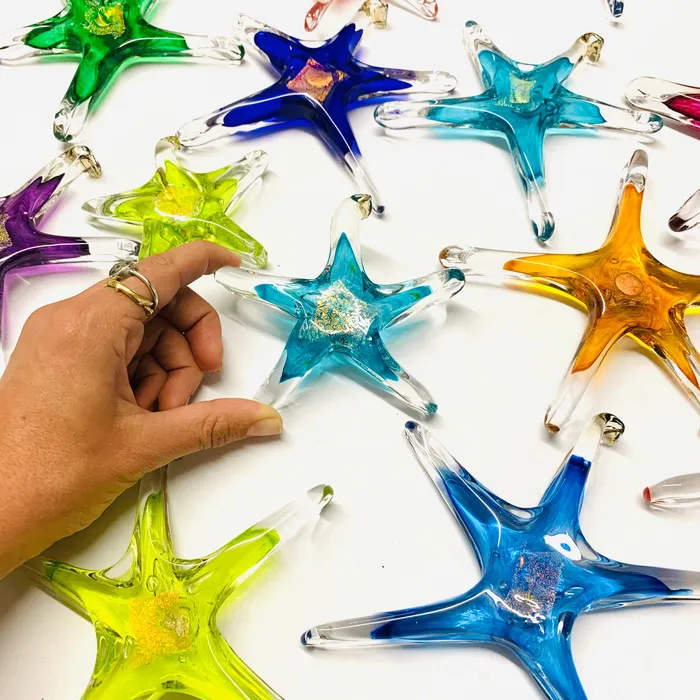 Luke Adams Glass Blowing Studio Necklaces January Birthstone Hanging Star Luke Adams Glass Blowing Studio Necklaces January Birthstone Hanging Star