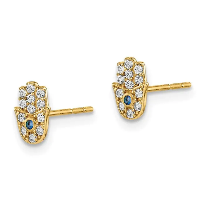 Madi K Kids 14k CZ Hamsa Post Earrings Jewelry Earrings Madi K Kids 14k CZ Hamsa Post Earrings Jewelry Earrings