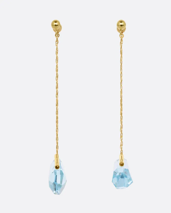 MONAKA Earrings Blue Topaz Chain Drop Earrings MONAKA Earrings Blue Topaz Chain Drop Earrings