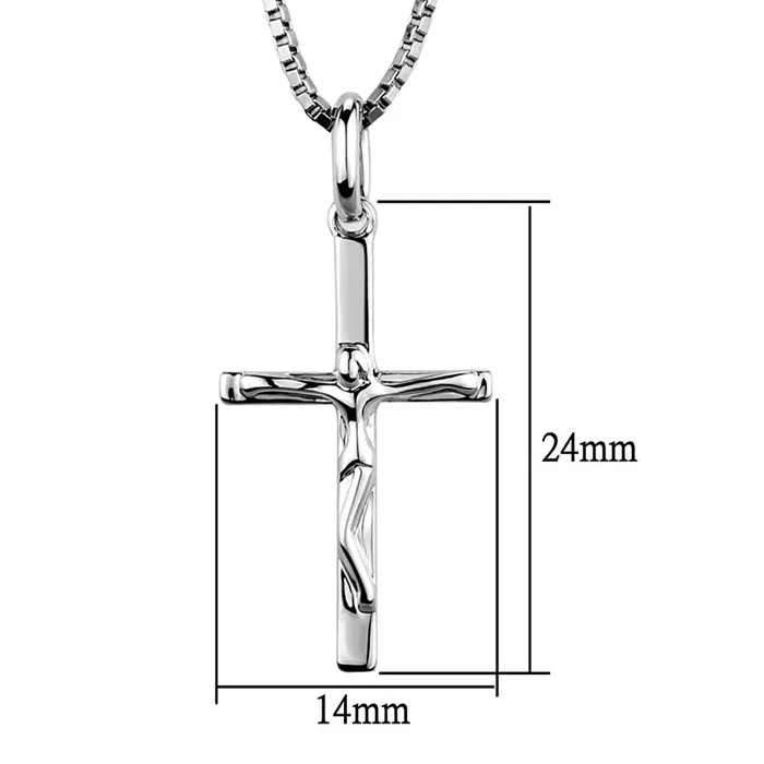 Necklaces Alamode 3W847 Rhodium Brass Chain Pendant with No Stone