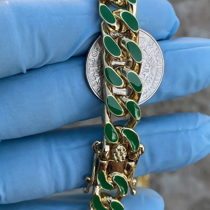 Necklaces Bling Cartel Admin 14K Gold Plated 20 Green Cuban Link Chain Necklace Necklaces Bling Cartel Admin 14K Gold Plated 20 Green Cuban Link Chain Necklace