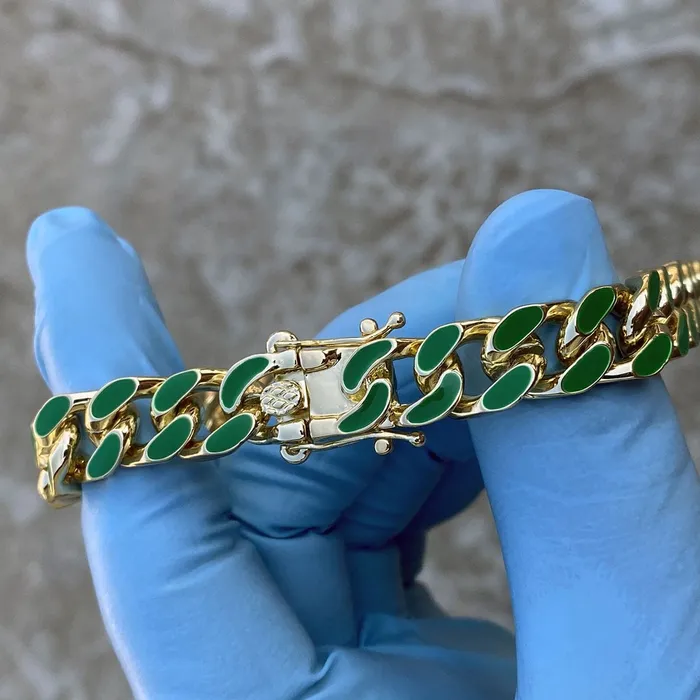 Necklaces Bling Cartel Admin 14K Gold Plated 20 Green Cuban Link Chain Necklace Necklaces Bling Cartel Admin 14K Gold Plated 20 Green Cuban Link Chain Necklace