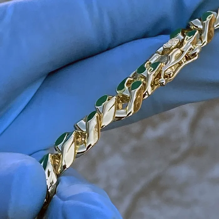 Necklaces Bling Cartel Admin 14K Gold Plated 20 Green Cuban Link Chain Necklace Necklaces Bling Cartel Admin 14K Gold Plated 20 Green Cuban Link Chain Necklace