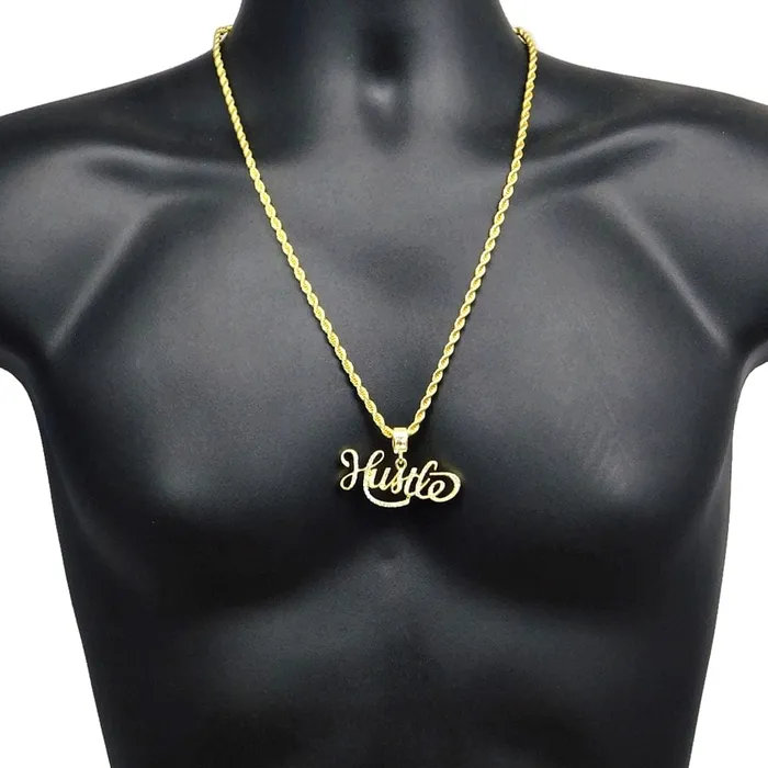 Necklaces Bling Cartel Admin Hustle Iced Flooded Out Pendant Chain Gold Finish Rope Necklace 24 Necklaces Bling Cartel Admin Hustle Iced Flooded Out Pendant Chain Gold Finish Rope Necklace 24