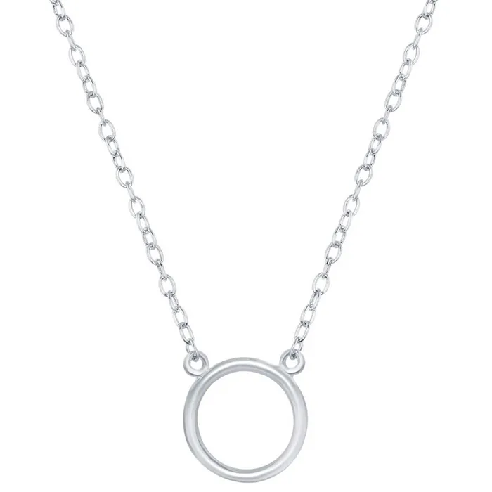 Necklaces Classic Classic Womens Necklace Sterling Silver Single Open Circle L3802 Necklaces Classic Classic Womens Necklace Sterling Silver Single Open Circle L3802