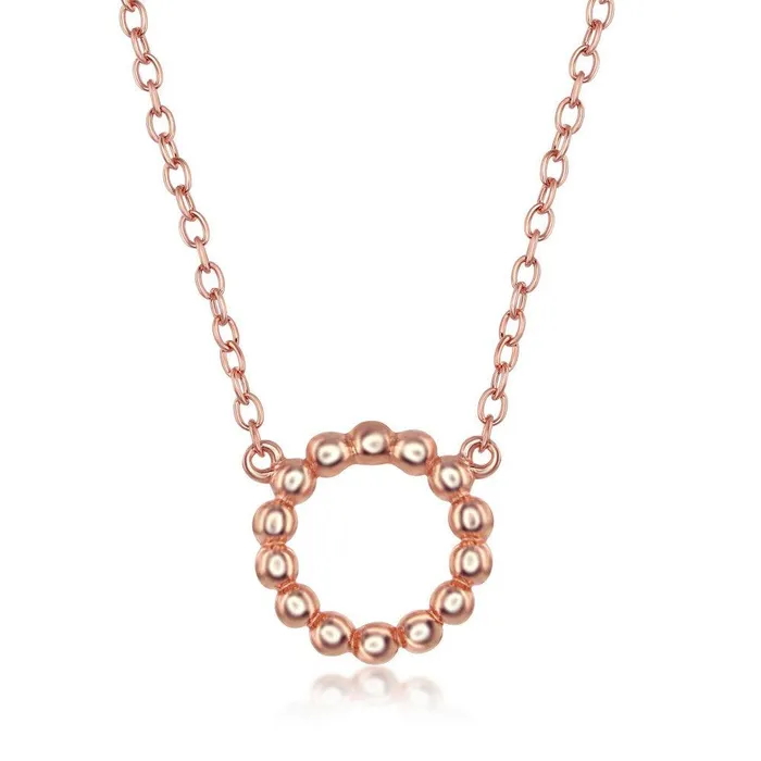 Necklaces Classic Sterling Silver Rose Gold Plated Open Circle Necklace