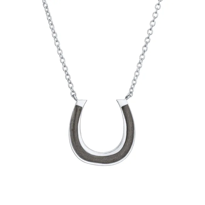 Necklaces closebymejewelry Horseshoe Cremation Necklace in 14K White Gold