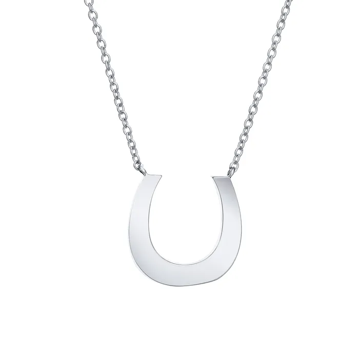 Necklaces closebymejewelry Horseshoe Cremation Necklace in 14K White Gold