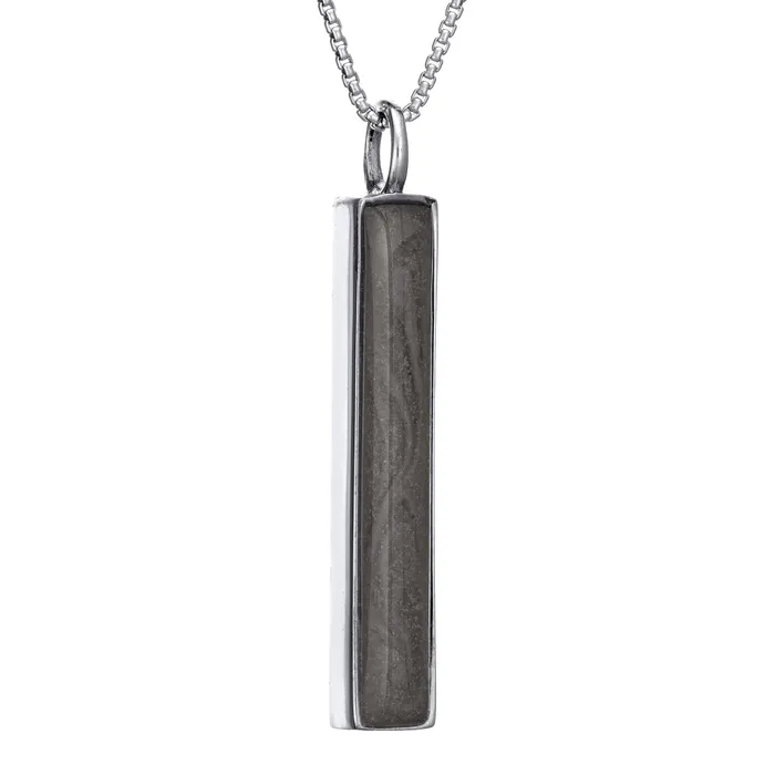 Necklaces closebymejewelry Long Bar Cremation Necklace in 14K White Gold