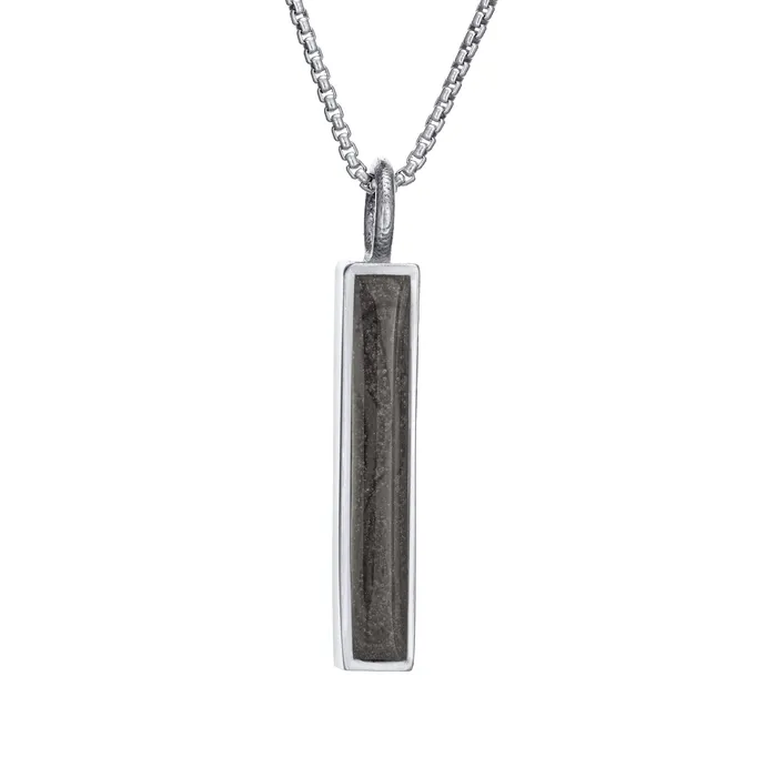 Necklaces closebymejewelry Small Bar Cremation Necklace in 14K White Gold