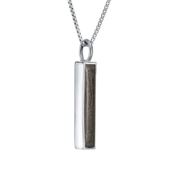Necklaces closebymejewelry Small Bar Cremation Necklace in 14K White Gold