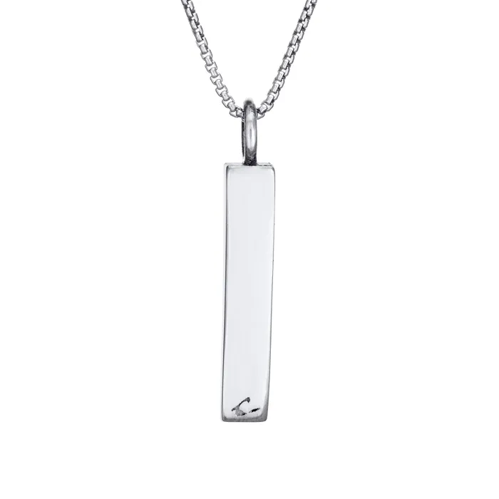 Necklaces closebymejewelry Small Bar Cremation Necklace in 14K White Gold
