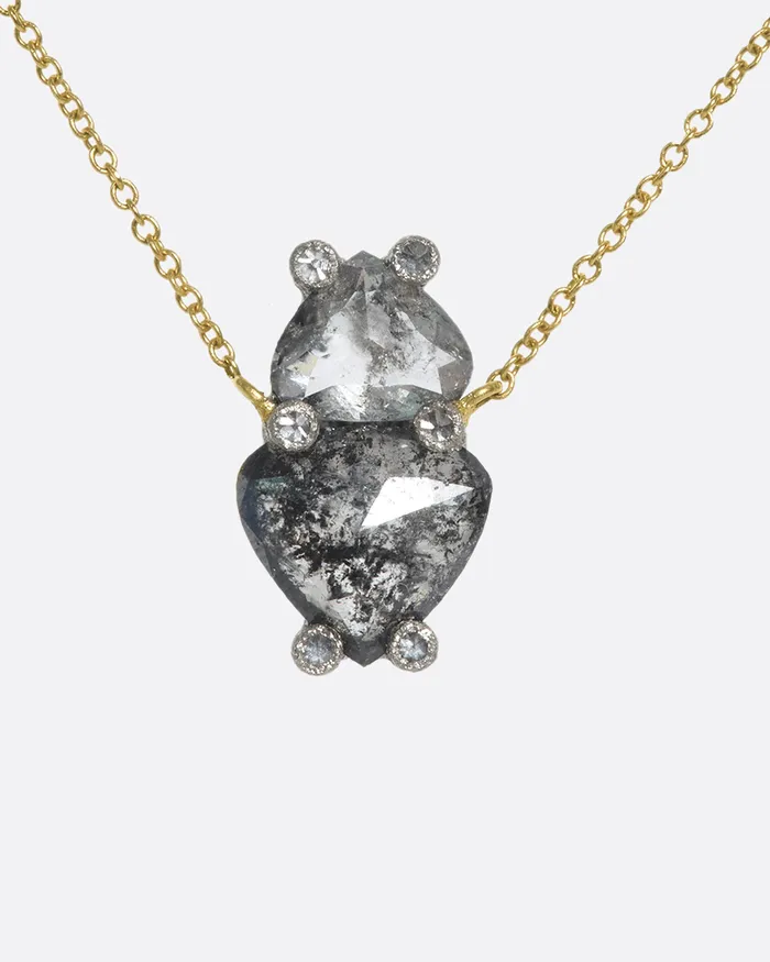Necklaces Double Shield Diamond Necklace TODD POWNELL