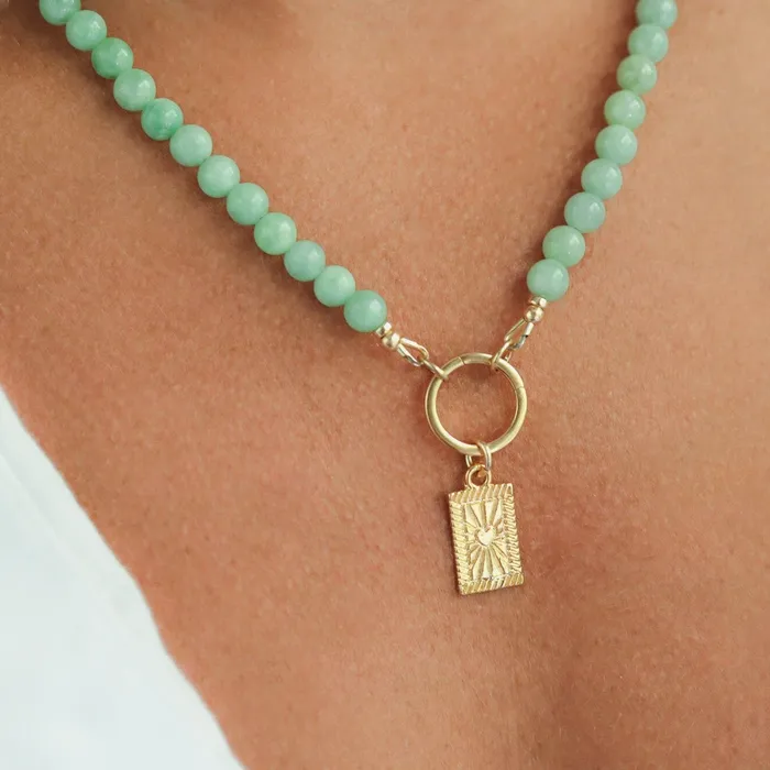 Necklaces Earthly Abundance Jewelry Jadeite Carabiner Necklace