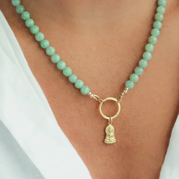 Necklaces Earthly Abundance Jewelry Jadeite Carabiner Necklace