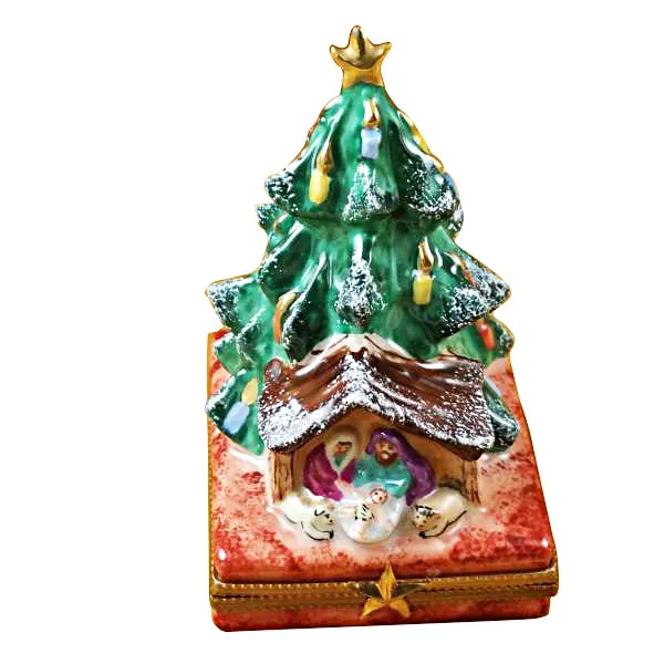 Necklaces Limoges Imports Tree with Manger Limoges Box
