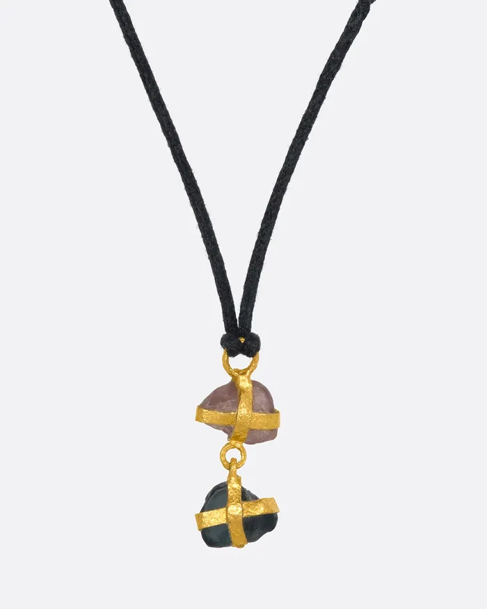 Necklaces LOU ZELDIS Sapphire Double Drop Necklace