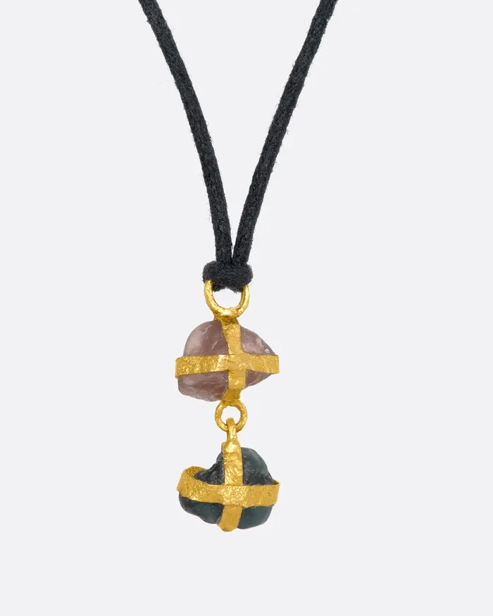Necklaces LOU ZELDIS Sapphire Double Drop Necklace Necklaces LOU ZELDIS Sapphire Double Drop Necklace