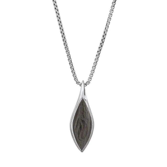 Necklaces Marquise Cremation Necklace in 14K White Gold closebymejewelry