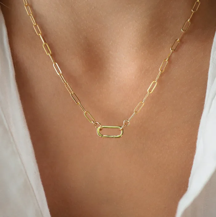 Necklaces Paperclip Carabiner Necklace Earthly Abundance Jewelry