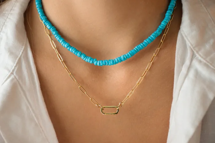 Necklaces Paperclip Carabiner Necklace Earthly Abundance Jewelry