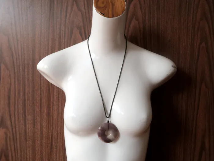 Necklaces Purple Aventurine Necklace Large Donut Amulet Abundance Satin Crystals Necklaces Purple Aventurine Necklace Large Donut Amulet Abundance Satin Crystals