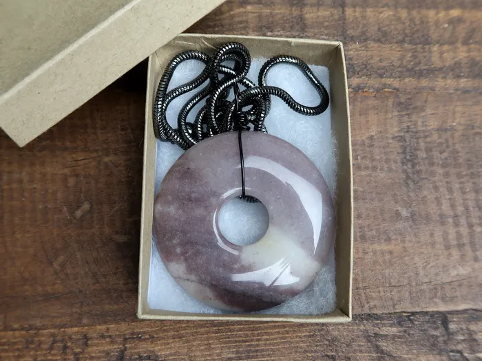 Necklaces Purple Aventurine Necklace Large Donut Amulet Abundance Satin Crystals Necklaces Purple Aventurine Necklace Large Donut Amulet Abundance Satin Crystals