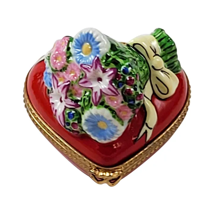 Necklaces Rochard Limoges Rochard Red Heart with Bouquet Of Flowers Limoges Box Necklaces Rochard Limoges Rochard Red Heart with Bouquet Of Flowers Limoges Box