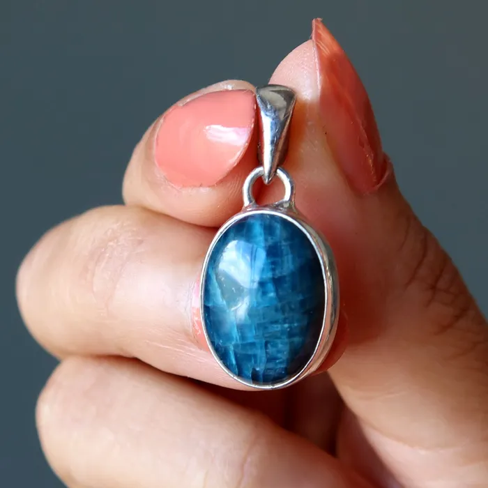 Necklaces Satin Crystals Apatite Pendant My Blue Inspiration Gem Sterling Silver