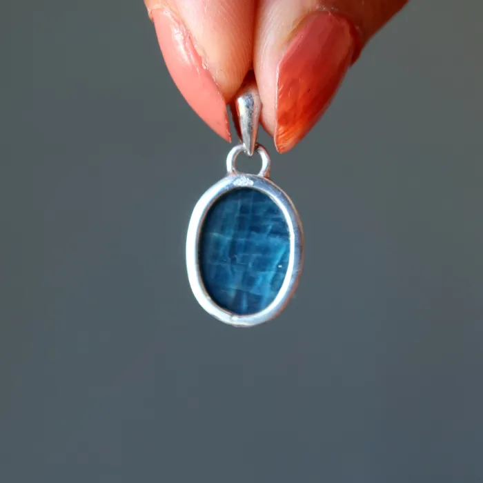 Necklaces Satin Crystals Apatite Pendant My Blue Inspiration Gem Sterling Silver