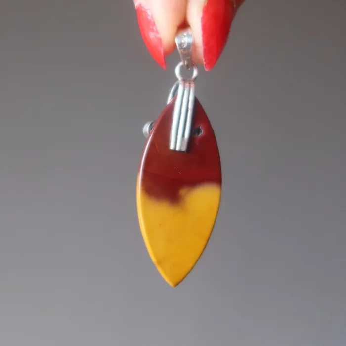 Necklaces Satin Crystals Mookaite Jasper Pendant Garnet Gem Sterling Silver