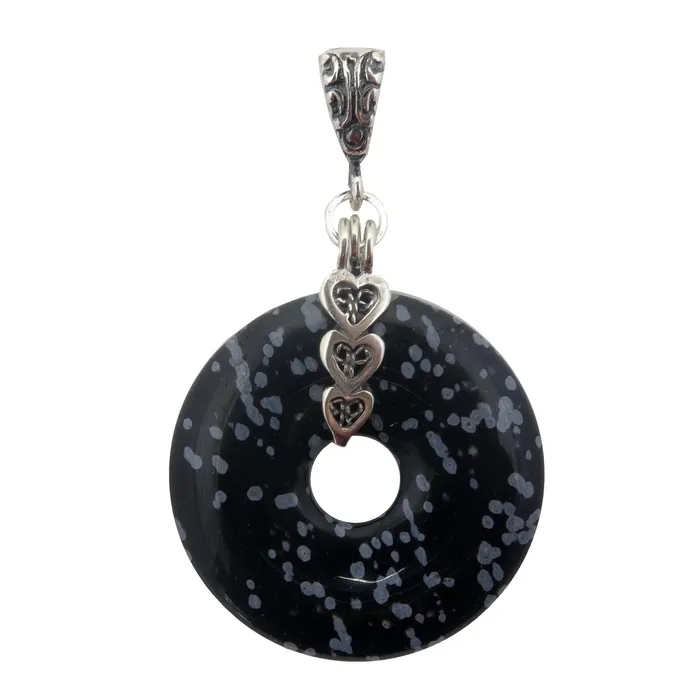Necklaces Satin Crystals Snowflake Obsidian Pendant Infinite Loop Sterling Silver Necklaces Satin Crystals Snowflake Obsidian Pendant Infinite Loop Sterling Silver