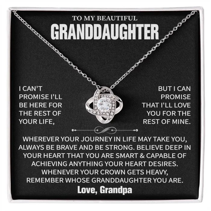 Necklaces ShineOn Fulfillment To My Beautiful Granddaughter Message Card Necklace Necklaces ShineOn Fulfillment To My Beautiful Granddaughter Message Card Necklace