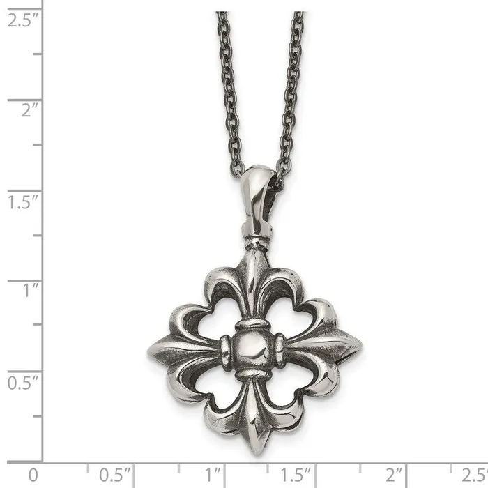 Necklaces Stainless Steel Polished and Antiqued Necklace Chisel Necklaces Stainless Steel Polished and Antiqued Necklace Chisel
