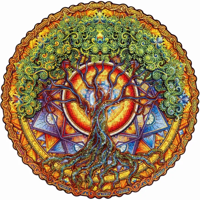 Necklaces Unidragon Unidragon Mandala Tree of Life Wooden Jigsaw Puzzle