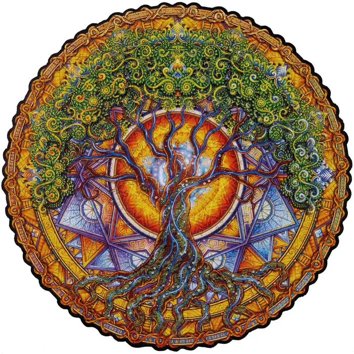 Necklaces Unidragon Unidragon Mandala Tree of Life Wooden Jigsaw Puzzle
