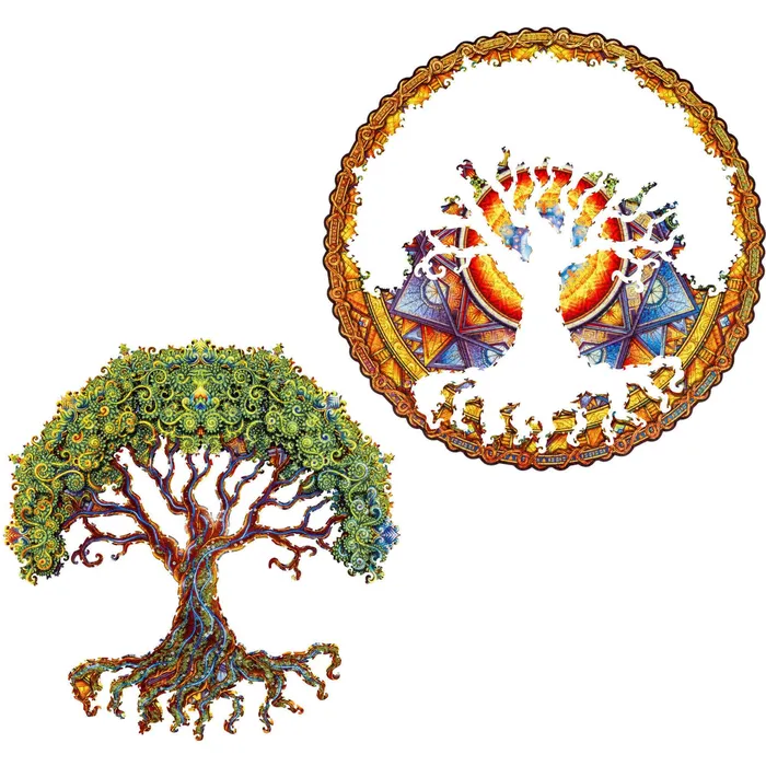 Necklaces Unidragon Unidragon Mandala Tree of Life Wooden Jigsaw Puzzle