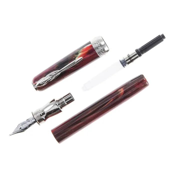 Pineider PreStyled Sets Pineider La Grande Bellezza Gemstones Fountain Pen 14k Gold Nib Rodolite Red