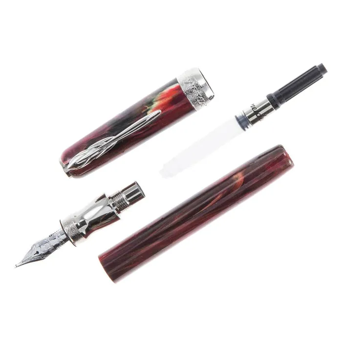Pineider PreStyled Sets Pineider La Grande Bellezza Gemstones Fountain Pen 14k Gold Nib Rodolite Red