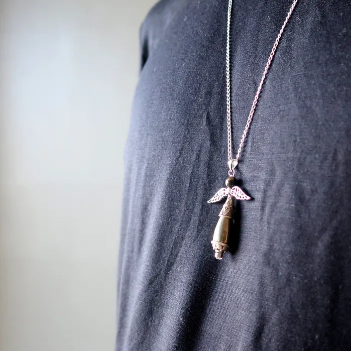 Pyrite Necklace Radiant Gold Angel Gemstone Gift Satin Crystals Necklaces