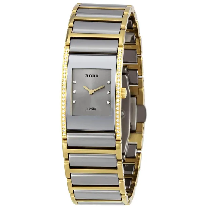 Rado Womens Diamond Watch Integral Jubile Silver Gold Tone Bracelet R20795702 Rado Bracelets Rado Womens Diamond Watch Integral Jubile Silver Gold Tone Bracelet R20795702 Rado Bracelets