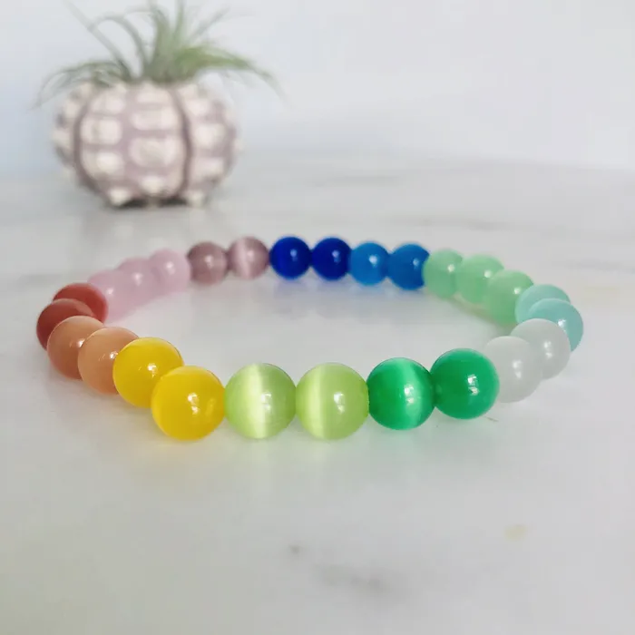Rainbow Cats Eye Bracelet Bracelets Rainbow Cats Eye Bracelet Bracelets