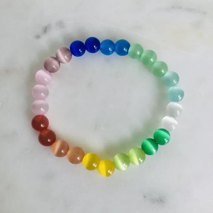 Rainbow Cats Eye Bracelet Bracelets Rainbow Cats Eye Bracelet Bracelets