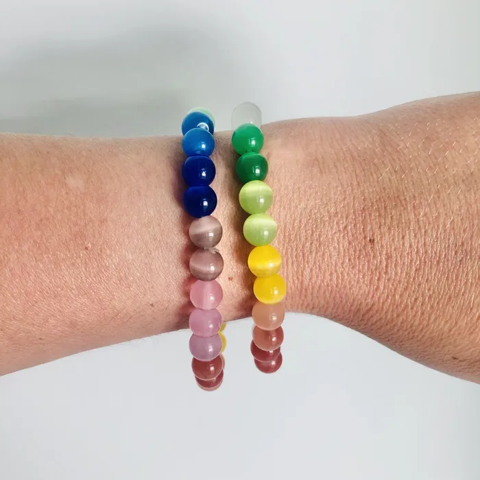 Rainbow Cats Eye Bracelet Bracelets Rainbow Cats Eye Bracelet Bracelets