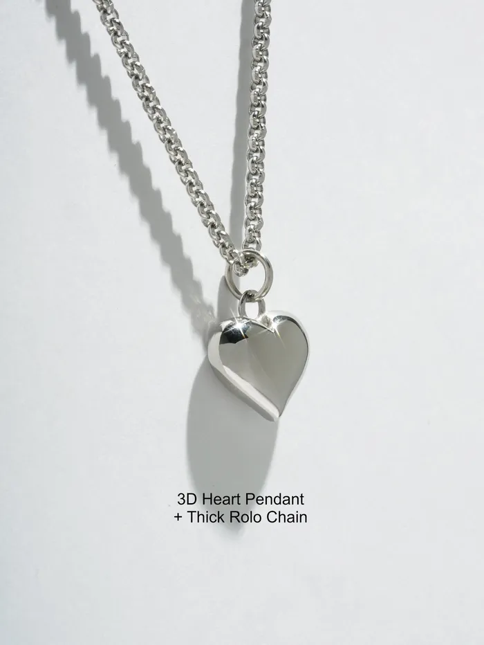 READYMADE Necklaces 3D Heart Pendant Single