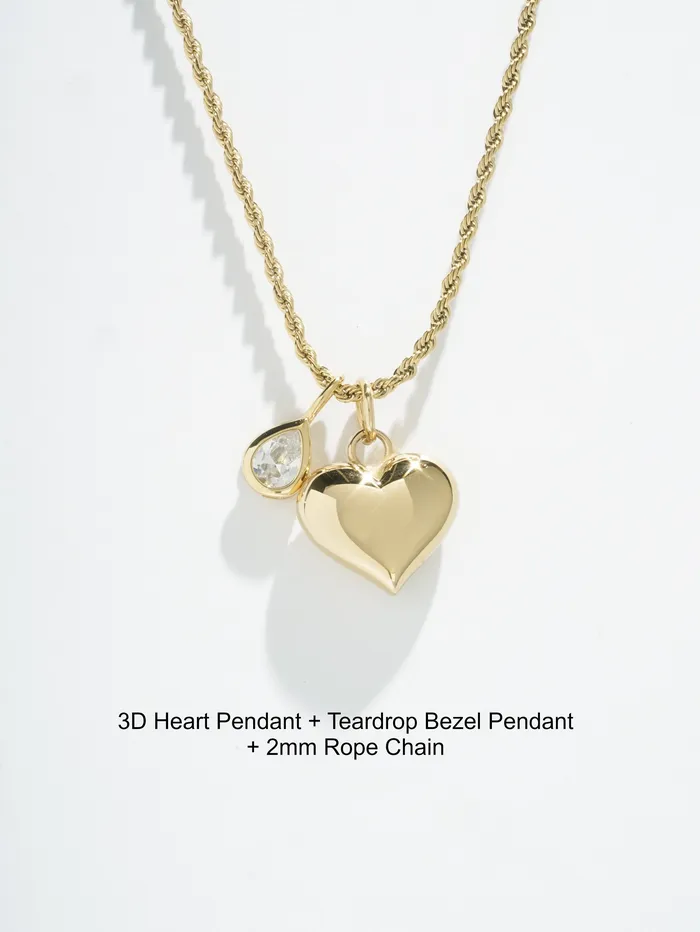 READYMADE Necklaces 3D Heart Pendant Single