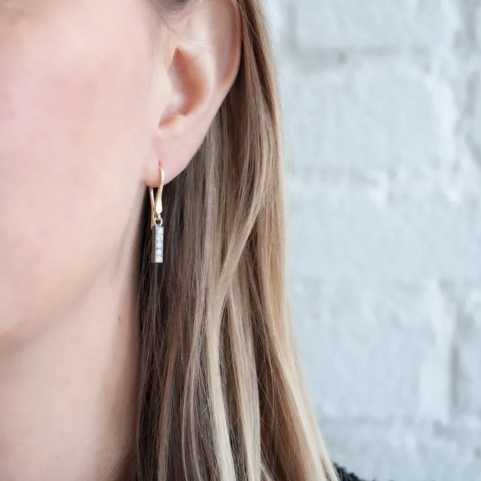 Rene Escobar Earrings Adam Diamond Bar Earrings