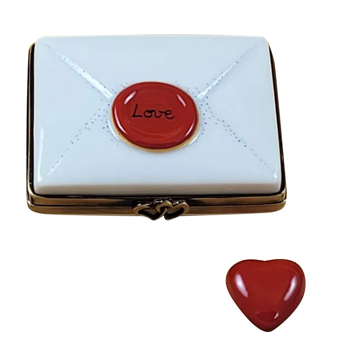 Rochard Limoges Necklaces Rochard Sealed Envelope with Love and Removable Heart Limoges Box Rochard Limoges Necklaces Rochard Sealed Envelope with Love and Removable Heart Limoges Box