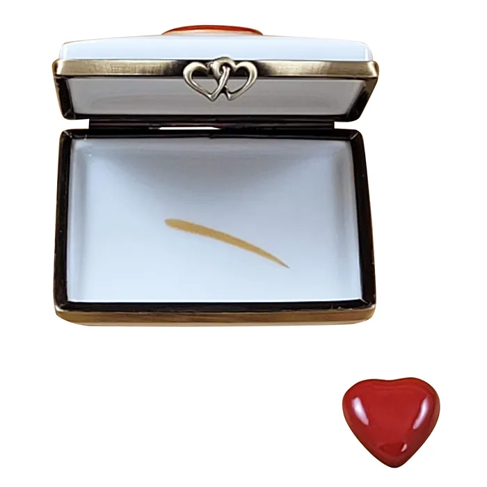 Rochard Limoges Necklaces Rochard Sealed Envelope with Love and Removable Heart Limoges Box